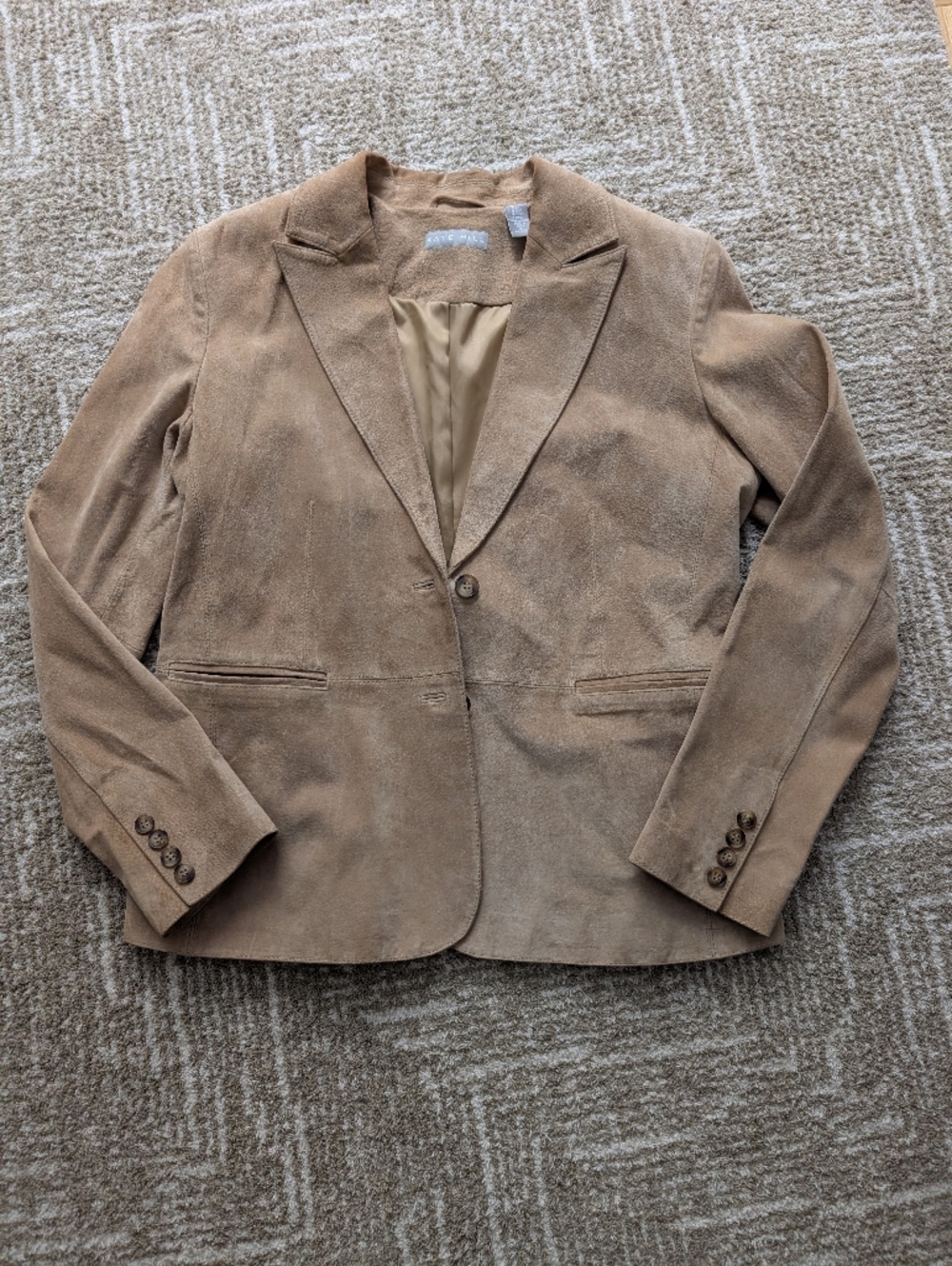 Kate Hill Suede Blazer in Camel Brown